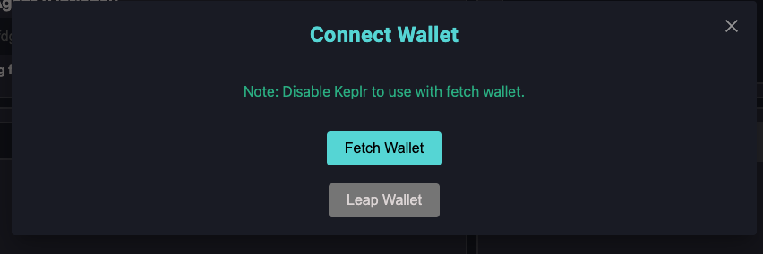 Fetch wallet Connection